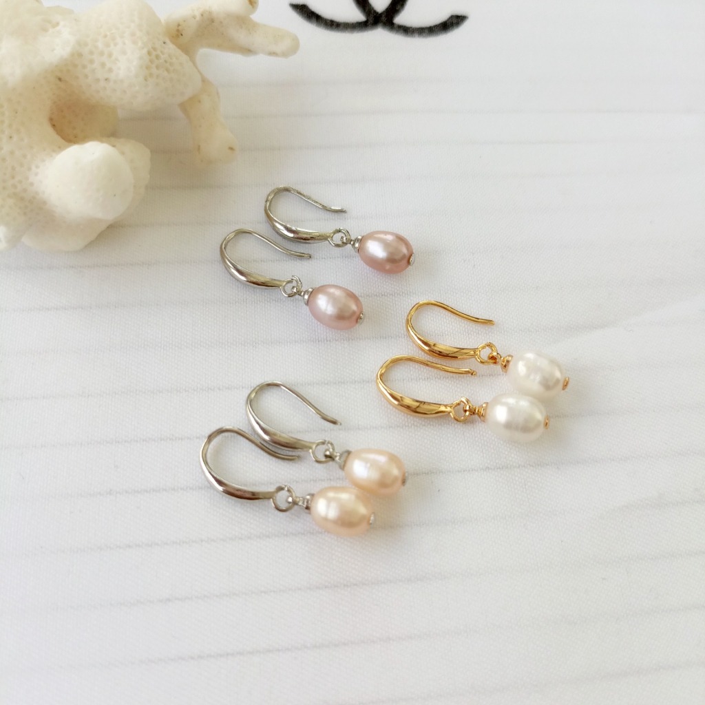 Anting Anak Dewasa Model Korea Anti Karat Lapis Emas Panjang Mutiara Asli Lombok Murah