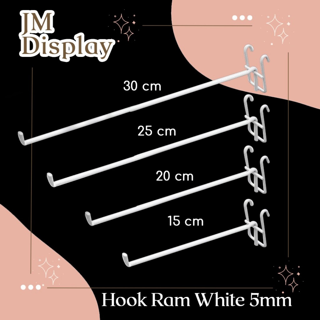 Cantolan ram besi putih hook ram gantungan display pajangan aksesoris/Cantolan Besi/Ram gantungan