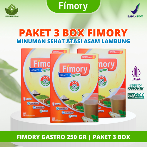 

PAKET 3 FIMORY GASTRO - Minuman Sehat Umbi Garut Atasi Asam Lambung , Gerd, Maag | BPOM