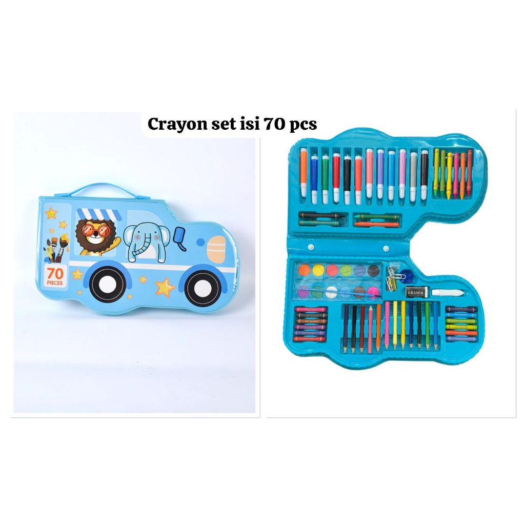 

Crayon set 70pcs / set alat lukis mewarnai