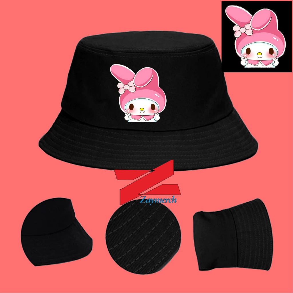 topi anak/dewasa my melody peace topi bucket my melody peace