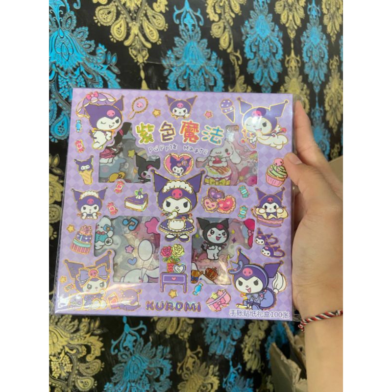 

stiker Momo rainbow Mix campur warna 1 Box isi 100 Lembar stiker aesthetic korea