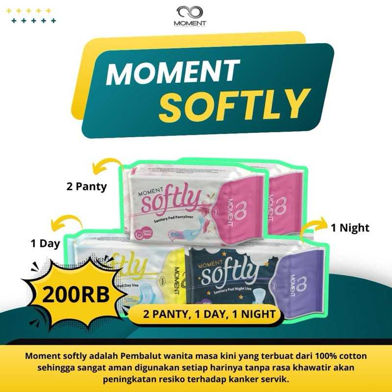 PROMO MOMENT SOFTLY Pantyliner Pembalut wanita Herbal Alami