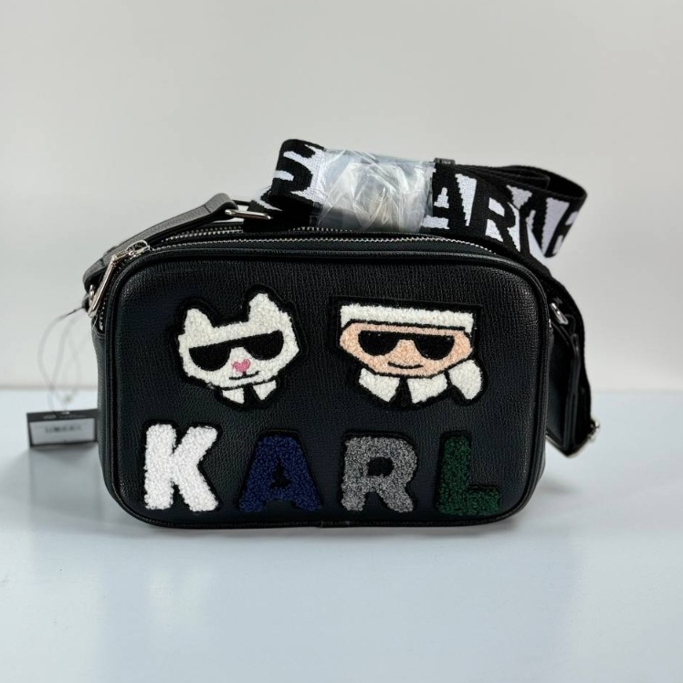 Tas Branded KARL LAGERFELD Paris Maybelle Camera Bag Crossbody Faux Leather Original Selempang