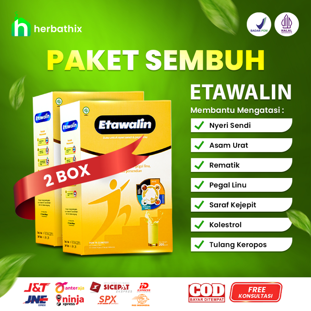 

ETAWALIN Susu Kambing Ramuan Herbal Jamu Alami 2 Box Obat Nyeri Sendi