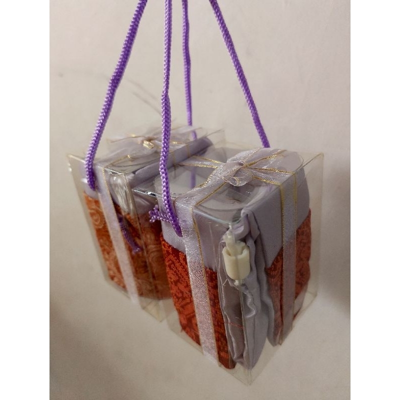 25pc souvenir pernikahan tas buku yasin serut saten batik kemas mika