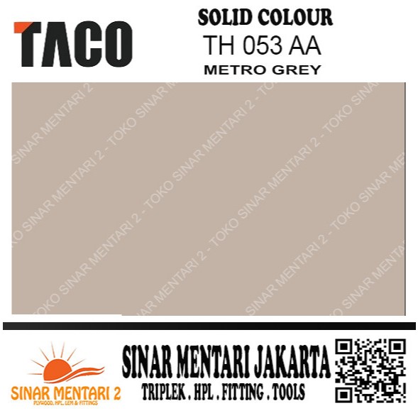TACO HPL SOLID COLOUR TH 053 AA METRO GREY