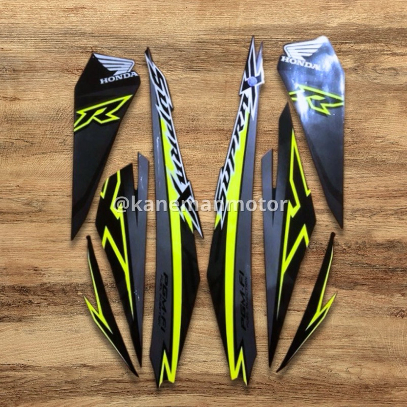 Striping Honda Supra x 125 fi 2018 kuning stiker Lis body motor termurah terbaik