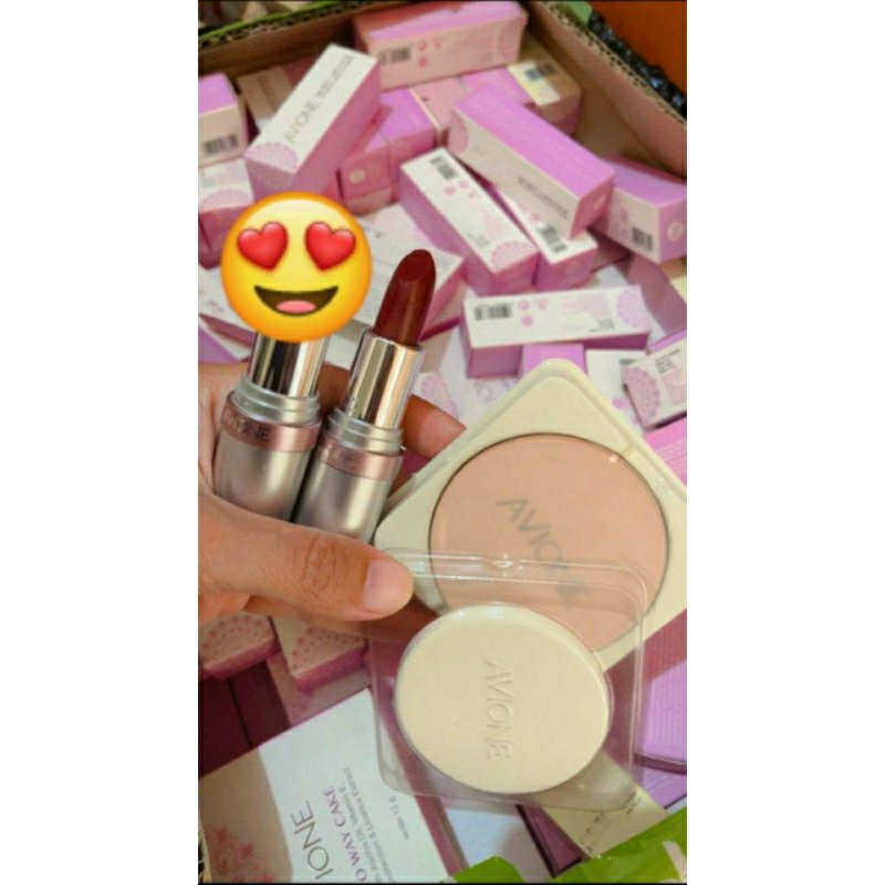 Avione paket lipstik & refill bedak