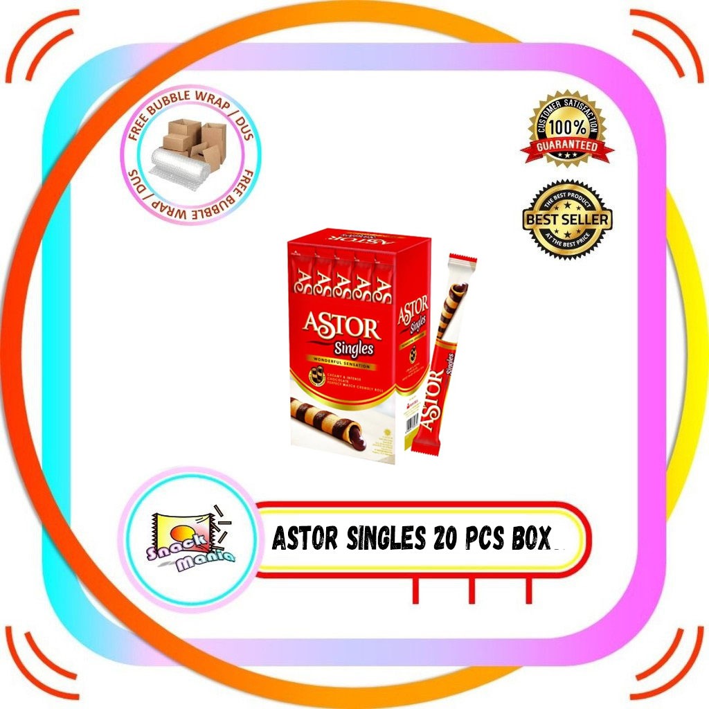 

Astor Singles Wafer Stick Chocolate ~ 15 gr x 20 pcs BOX Coklat Single