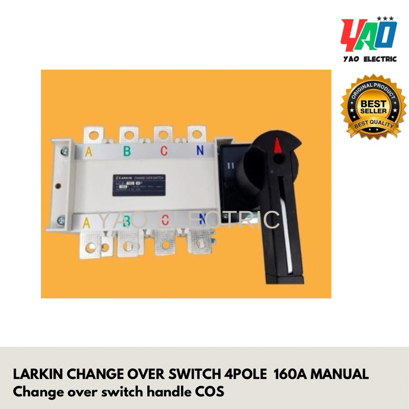 LARKIN CHANGE OVER SWITCH 4POLE 160A MANUAL Change over switch handle COS
