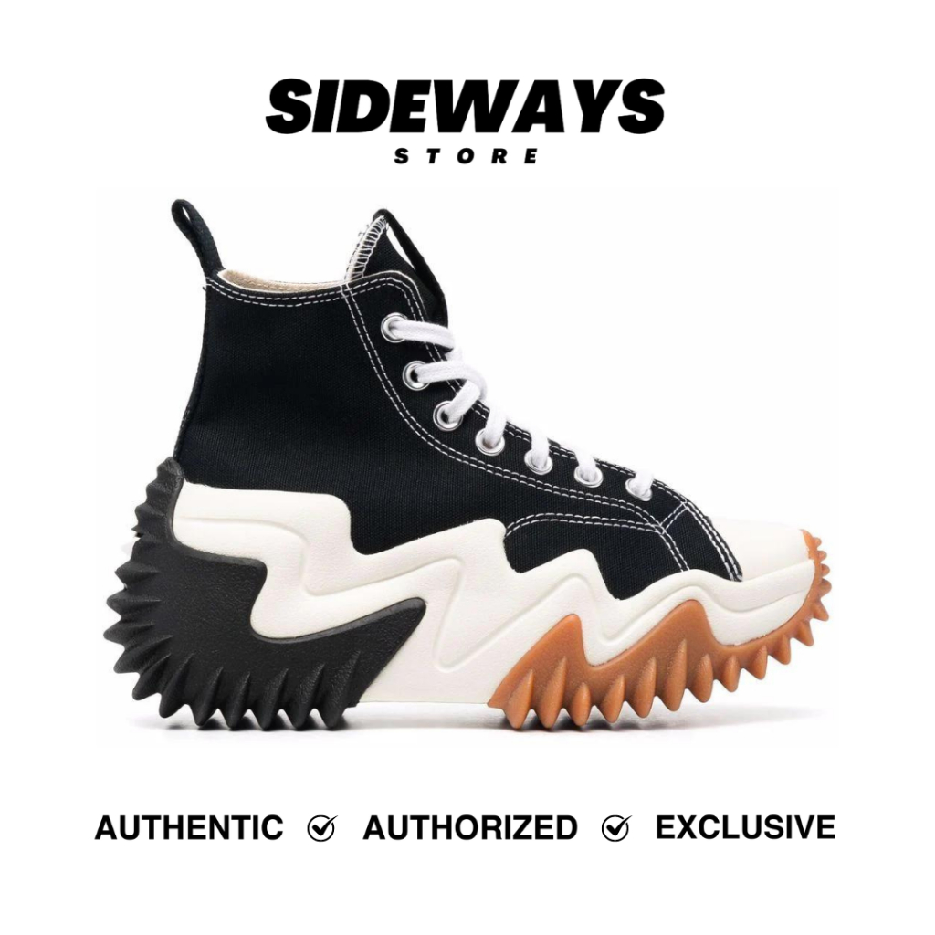 Converse Run Star High Motion Canvas Platform Black White