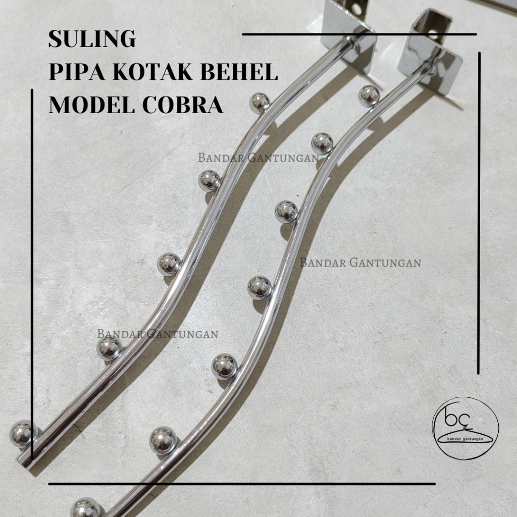 Suling Seruling Pipa Kotak Gantungan Baju Hanger Baju Display Pakaian Hanger Besi Suling - BH