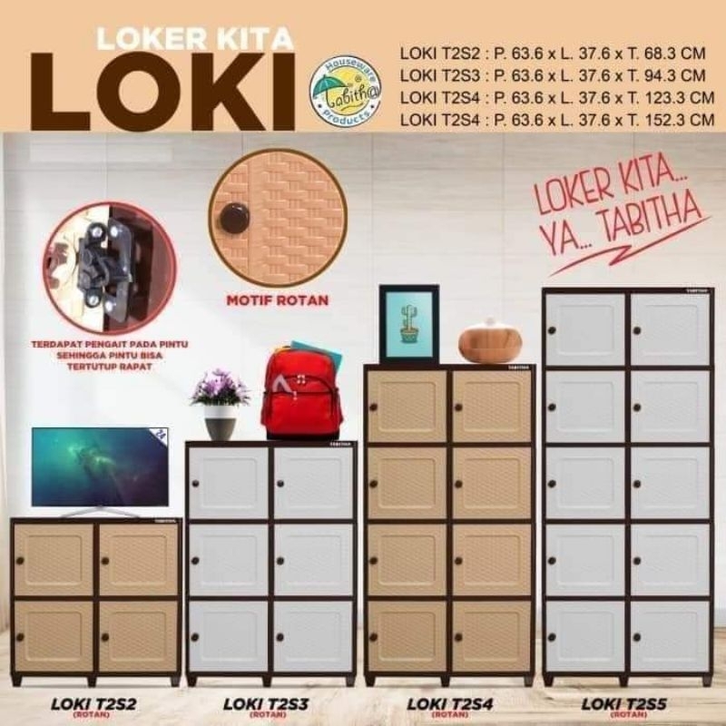 LEMARI BAJU PLASTIK ROTAN TABITA CLIC LOKI SUSUN 4 / LEMARI BAJU PLASTIK WARE SUPER TEBAL 