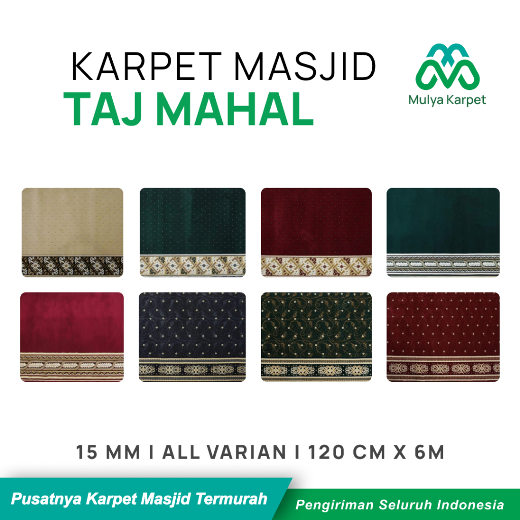 Karpet Tebal 12 mm Sajadah Turki Karpet Masjid Taj Mahal meteran murah