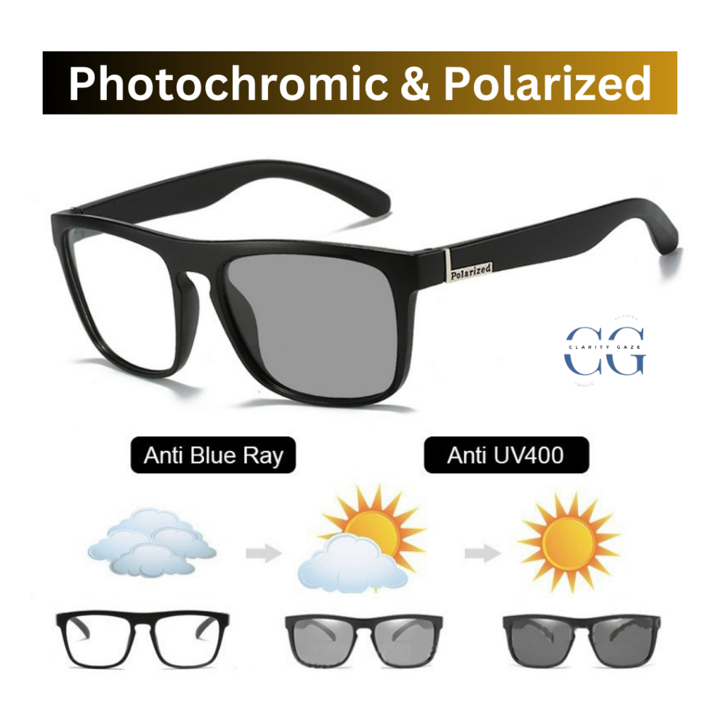 Kacamata Dua Fungsi Siang Lensa Photochromic Malam Lensa Polarized Kacamata Hitam Pria Mancing Ikan