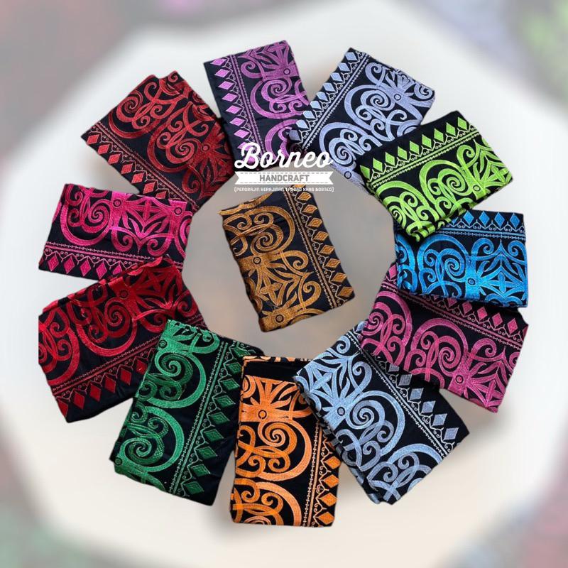 Rok lilit/Kain Bordir Motif Etnik Dayak Kalimantan (BK03) | Kain bordir motif ta’ah | kain bordir Ka