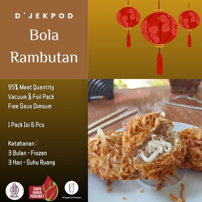 

Bola Rambutan Supreme (ISI 6 PCS)| Udang Rambutan Ala Gacoan| 95% DAGING AYAM & UDANG | HALAL | FROZEN Dimsum HOMEMADE | PREMIUM SEASONING