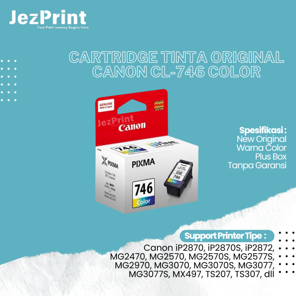 Cartridge Tinta Original Canon CL746 CL-746 CL 746 Color, Cartridge Printer Canon TR4570S TS207 New