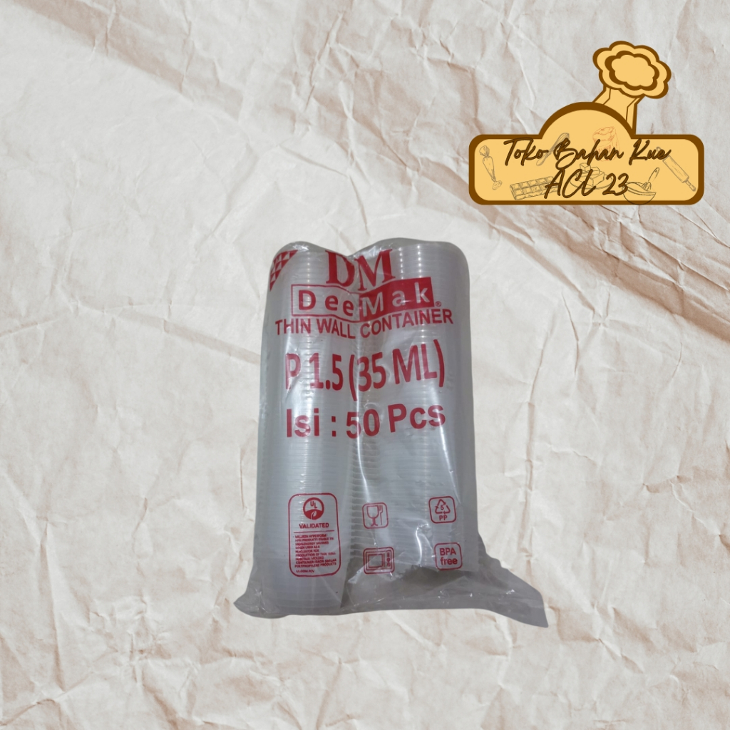 [Isi 50 Pcs] Thinwall Sauce Cup 35ml Deemak/Cup Saus 35ml/Wadah Saus 35ml/Tempat Sambal 35ml DM