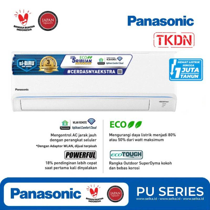 AC PANASONIC PU5AKJ AC SPLIT 1/2 PK INVERTER
