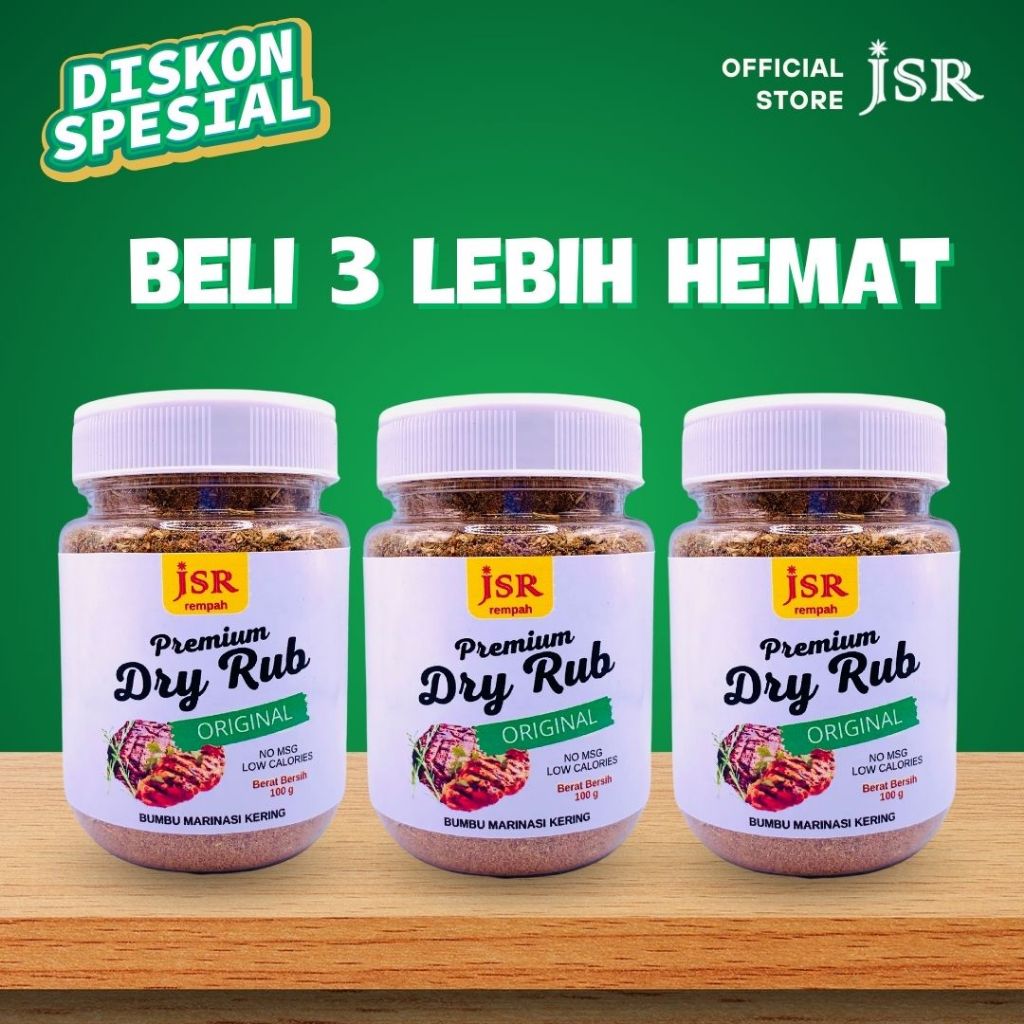 

BUNDLE 3 PCS DRY RUB Original Bumbu Marinasi Ayam Bumbu Steak Rendah Kalori Bumbu Diet Marinasi JSR Rempah