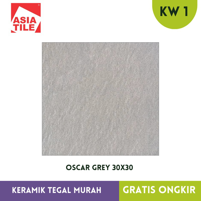 Keramik Teras/ Kamar Mandi Kesat 30x30 Asia tile Oscar Grey KW1