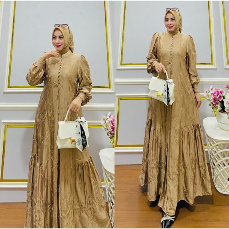Gamis armani bordir // bgy colaino// bahan armani silk