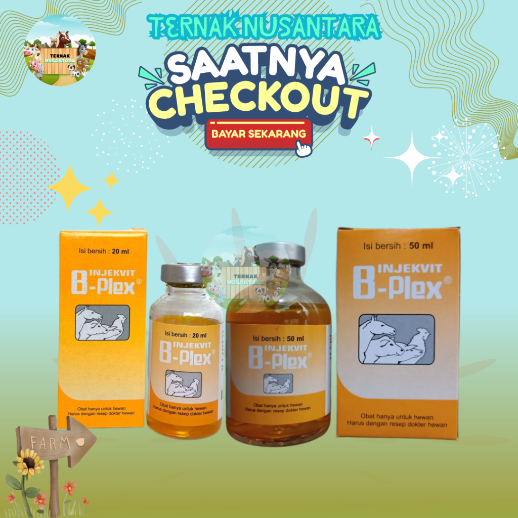 INJEKVIT B PLEX 20 ml dan 50 ml - Vitamin B Complex Untuk Ternak Sapi Kambing Domba Babi Ayam