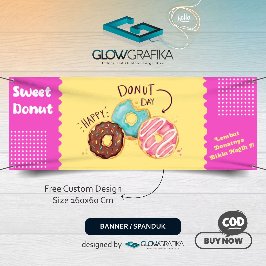 Cetak Spanduk Banner Sweet Donat Model B