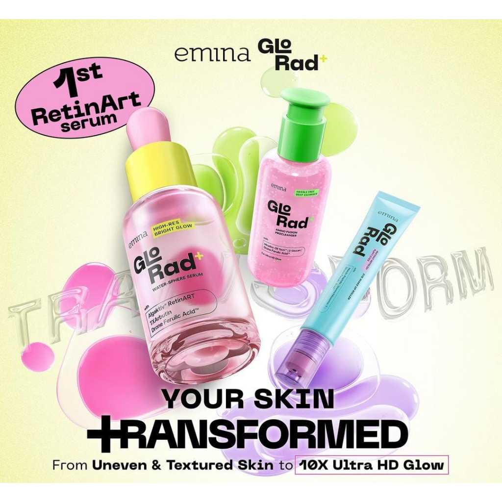 Emina Glorad+ Series | Face Wash | Serum | Eye Cream