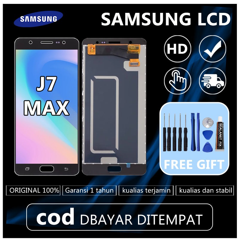 100% ORIGINAL LCD SAMSUNG J7 MAX FULLSET TOUCHSCREEN GARANSI RESMI JU