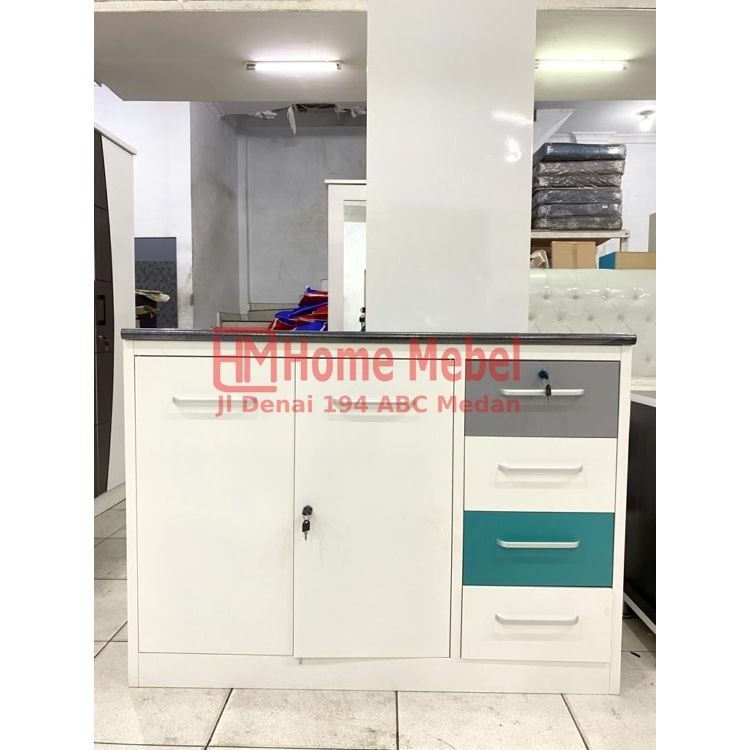 PROMO Termurah Kitchen Set Lemari Dapur Besi 3 Pintu Bawah+ kunci by Homemebel Denai