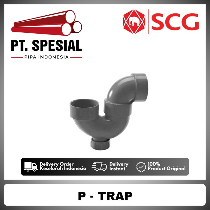 P-Trap 2 Inch PVC SCG / P Trap 2 Inch D / P-Trap  SCG / P Trap D SCG - 12