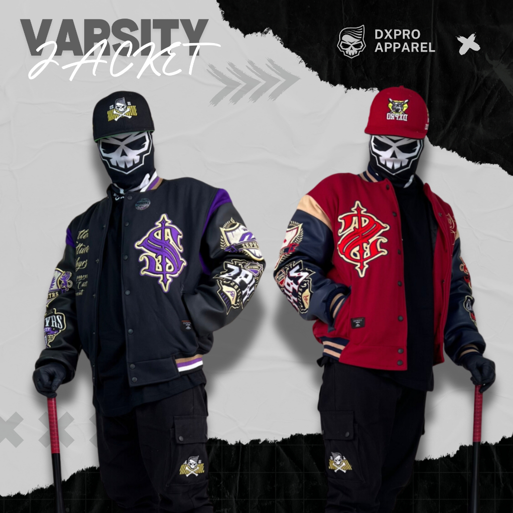 Jacket Varsity Black Skull Zephyrs