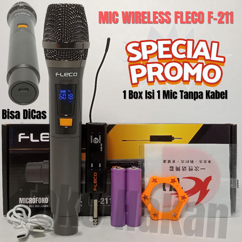 Mic Wireless / Mic Single Wireless F-211 UHF | Mic Ori / MIC KARAOKE | Microphone Karoke Mic Single 