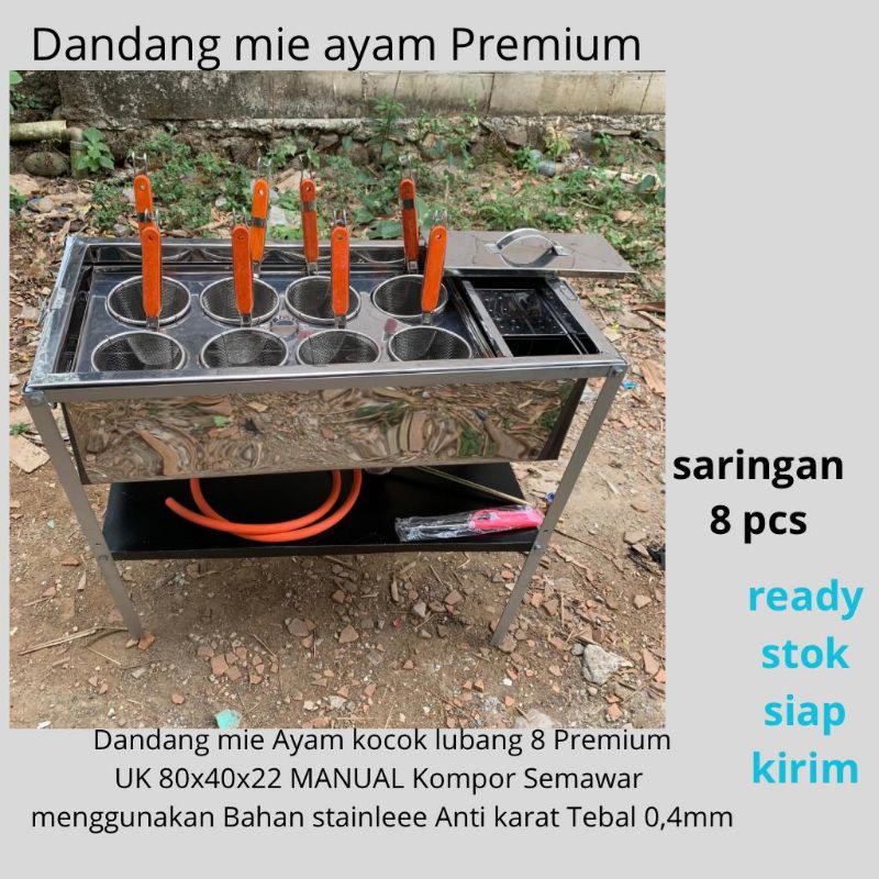 Dandang Mie Ayam Kocok Lubang 8 stenlis+ Saringan 8