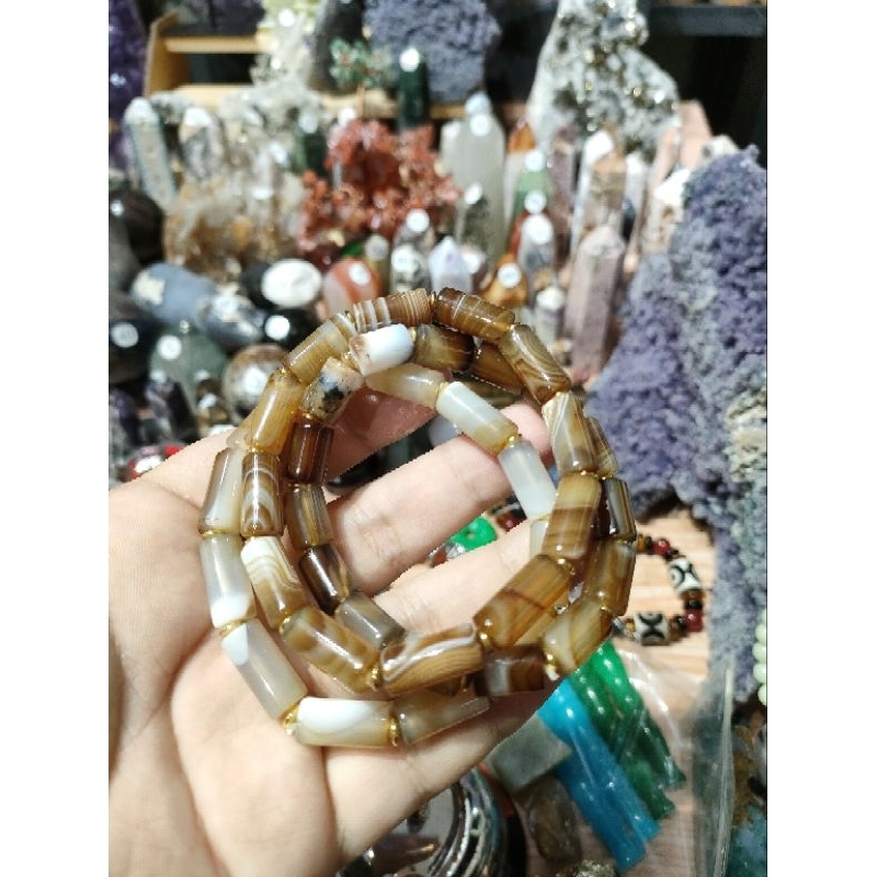 bangle coklat agate