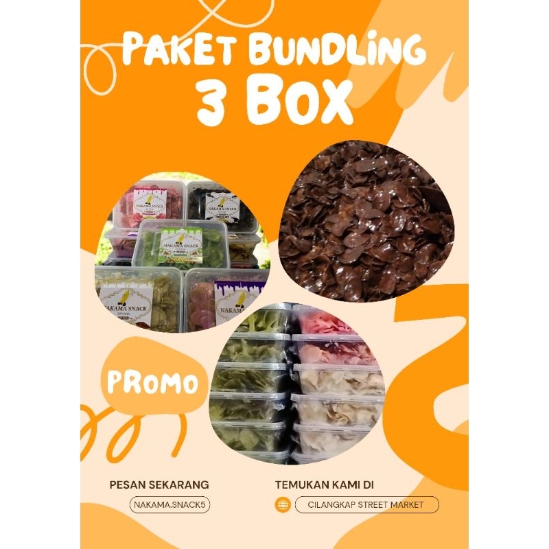 

Paket Hemat 3 Box Kripik Pisang Coklat Lumer 750g