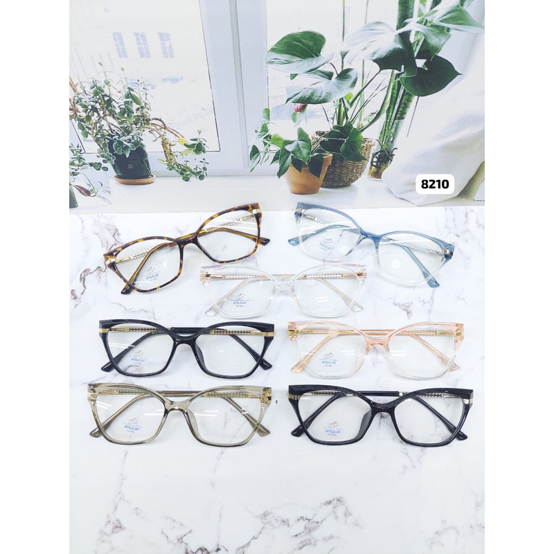 Kacamata Wanita Model Cat Eye Besar Nosepad Lensa Minus Tinggi 8210 aL