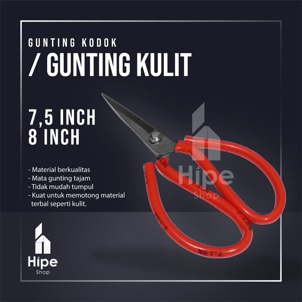 

Gunting kodok 7,5" dan 8" / Gunting kulit 7.5 - 8 inch Gunting Pertukangan Serbaguna