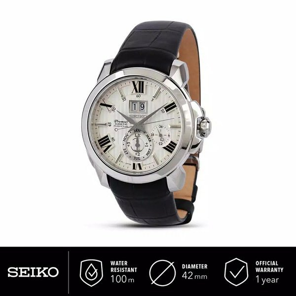 Seiko Premier SNP143P1 Kinetic Perpetual Sapphire / SNP143