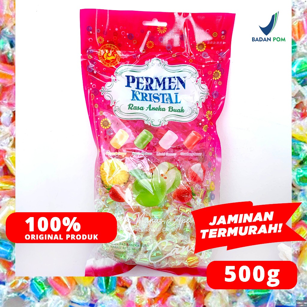 

PERMEN KRISTAL WARNA WARNI CRYSTAL FRUIT FLAVOR CANDY CHEN LIANG JI 500 gr