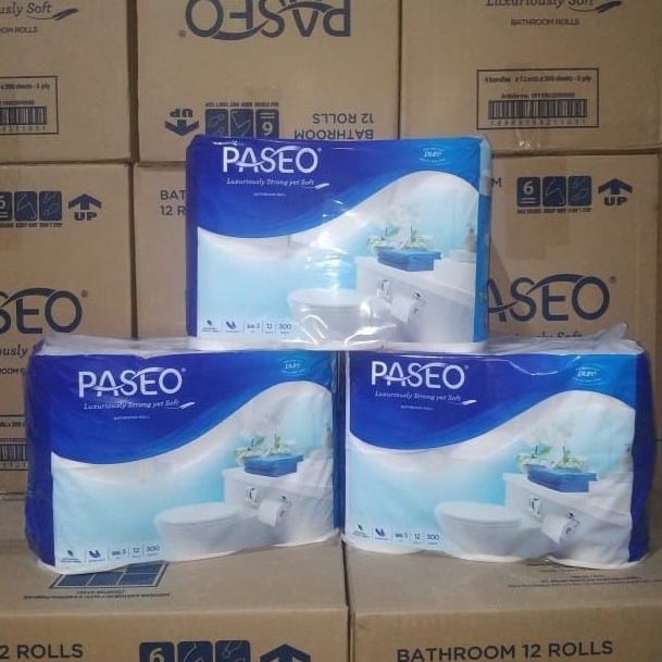 Tissue toilet Paseo 12 rolls 3 ply  tissue bathroom paseo  tissue toilet paseo non embossed 12 rolls