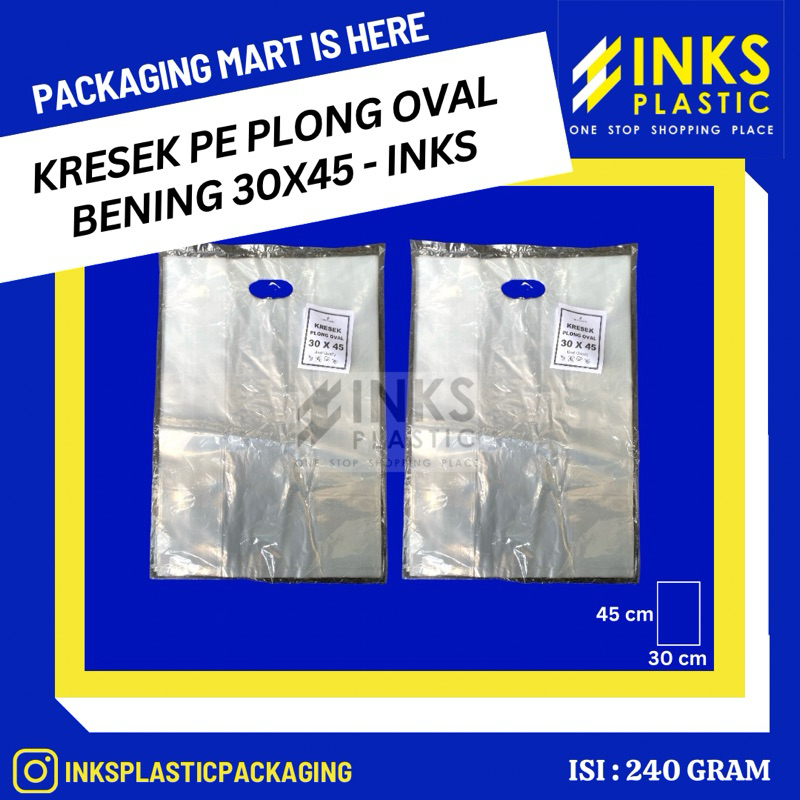 KRESEK PE BENING 30x45 PLONG OVAL KANTONG BENING TRANSPARAN TEBAL