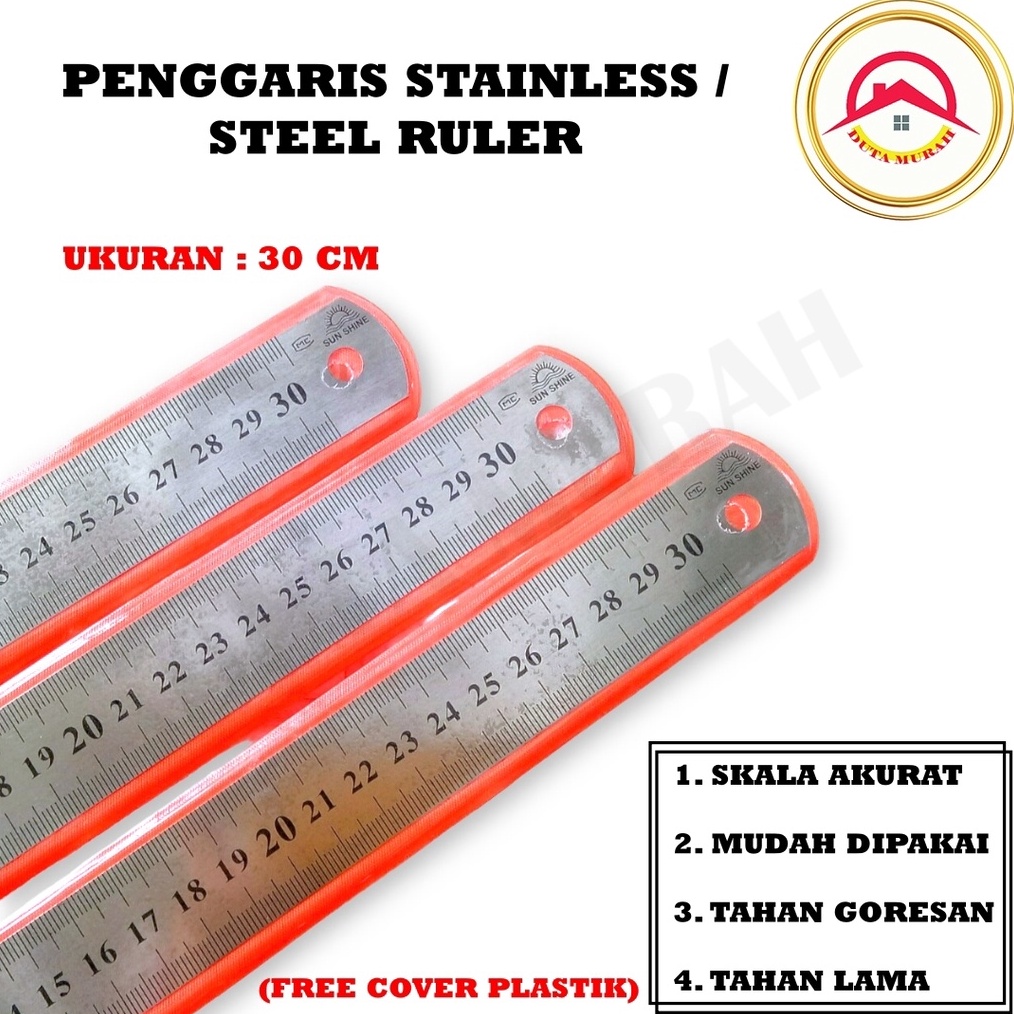 

Diskon Ekstra Penggaris Stainless 3 CM Penggaris Tukang A43