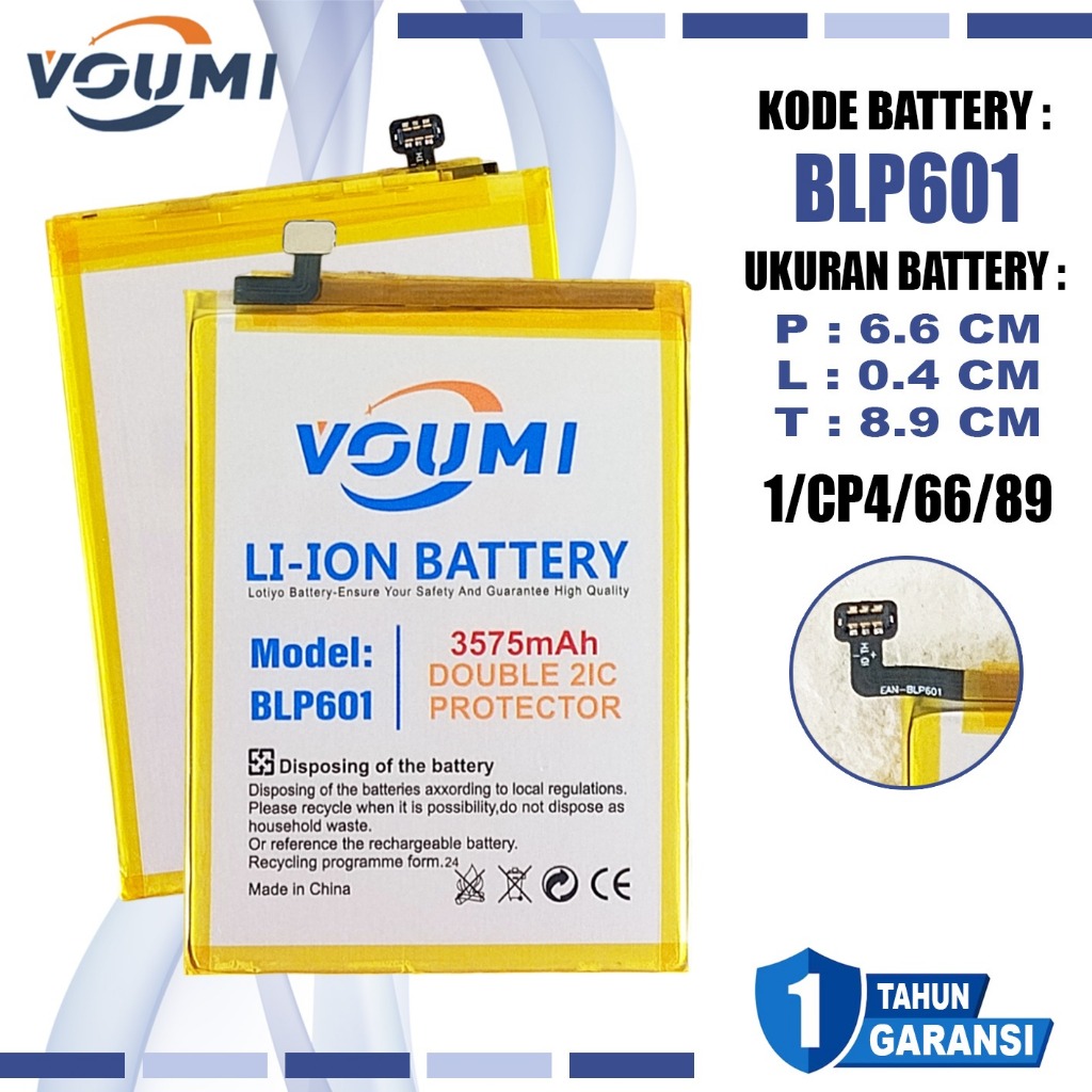VOUMI Baterai BLP601 BLP-601 Battery Double IC Power high Capacity Compatible Hp Oppo F1s - A1601 & 