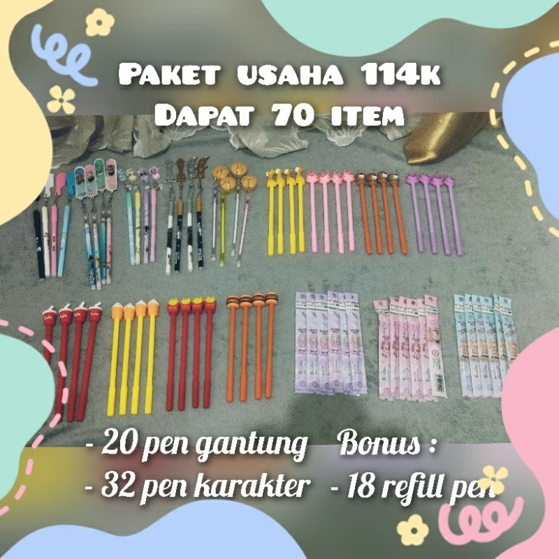 

PAKET USAHA PERPULPENAN SERBA PEN GANTUNG KARAKTER BANYAK BONUSNYA