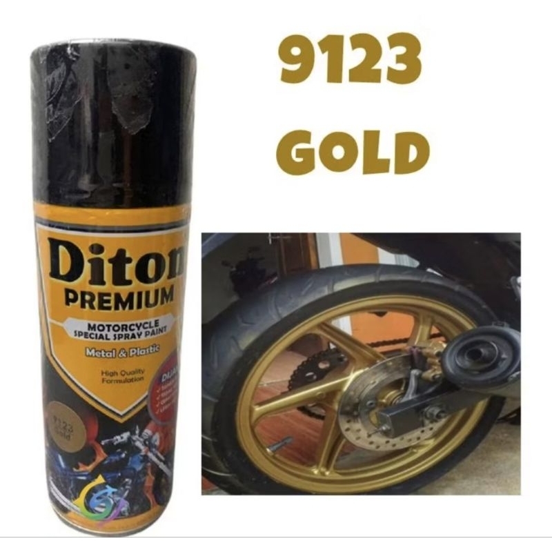 Pilok Cat DITON Premium 9123 GOLD / Pilox cat semprot warna Gold ( 400cc )