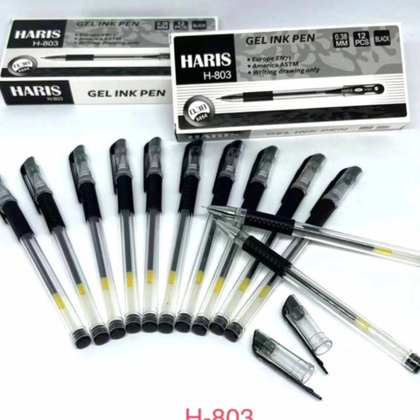 

SERENTAK Pulpen Gel Pen Haris H83 PER BOX 12 pcs Pulpen Haris 12 pcs Hitam Pulpen Hitam Haris